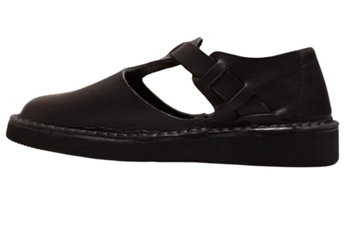 【Organic handloom GUNA ブラック】メリージェーンタイプのストラップシューズ